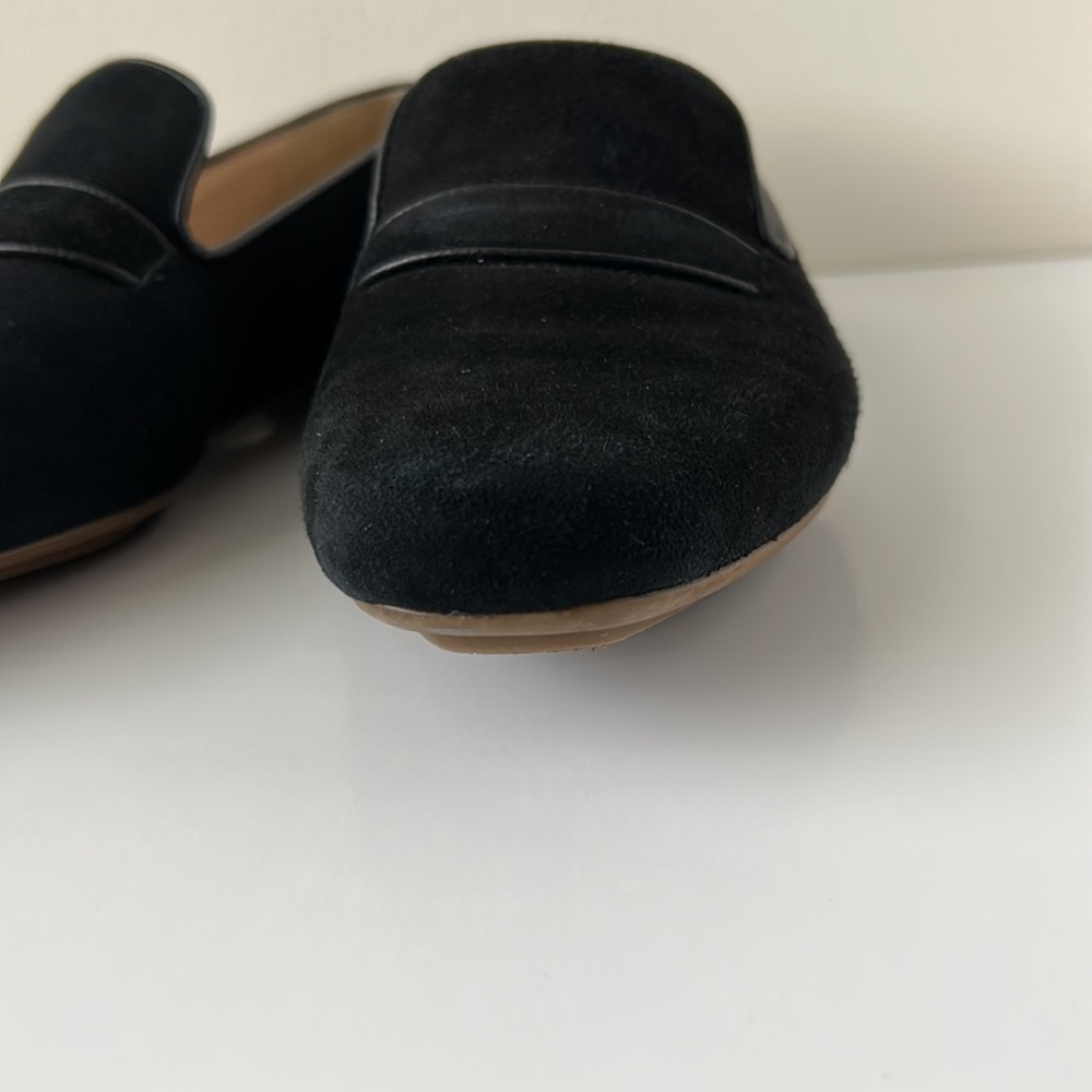 J. Crew Georgie Suede Penny Loafer Shoes Black 7 - Picture 5 of 13